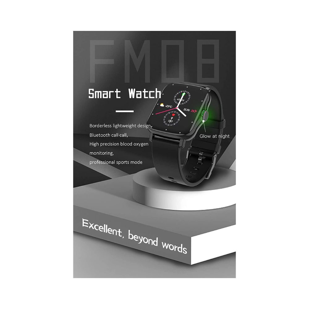 Minix Vega Full Touch HD Bluetooth Calling Smartwatch (Black Strap, Free Size)