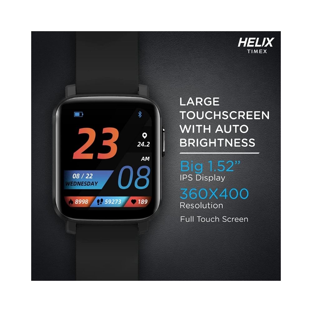Helix TIMEX METALFIT 2.0 smartwatch with Bluetooth calling (Black)