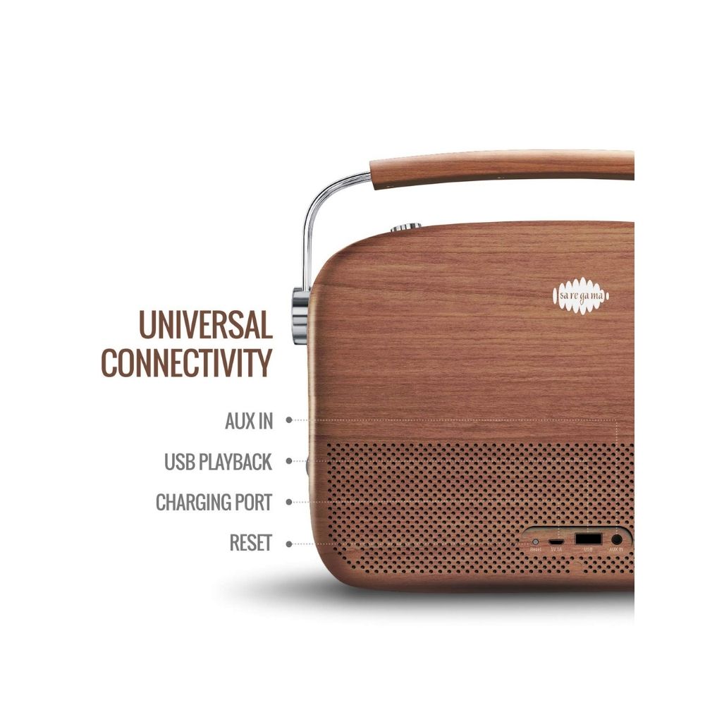 Saregama Carvaan Premium- Portable Music Player with 5000 Preloaded Songs, FM/BT/AUX-(Oakwood Brown)