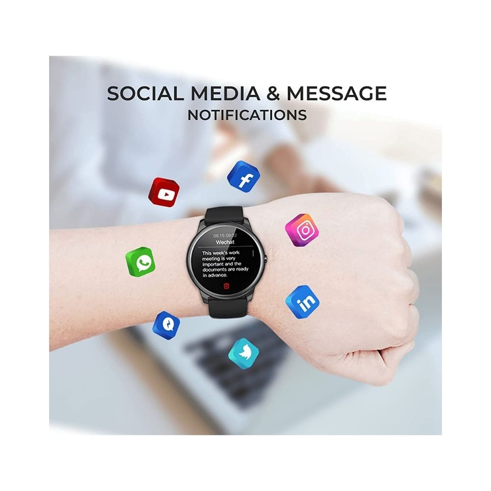 French Connection R7 series Unisex smartwatch with Full Touch screen - Black