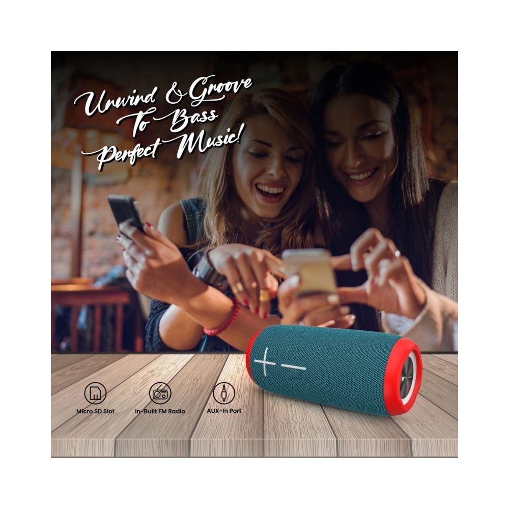 Portronics Breeze 3 TWS Connectivity 20W Portable Bluetooth 5.0 Speaker with Aux-in Port, 2000 mAh, in-Built FM Radio(Red)