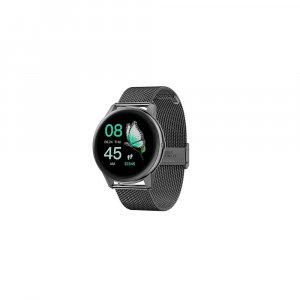 French Connection R3 Touch Screen Unisex Metal case Smartwatch-Black mesh &amp; Black Silicone