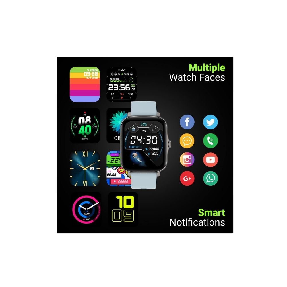 Fire-Boltt Beast Pro Smartwatch with TWS Pairing - Grey, Large (BSW016)