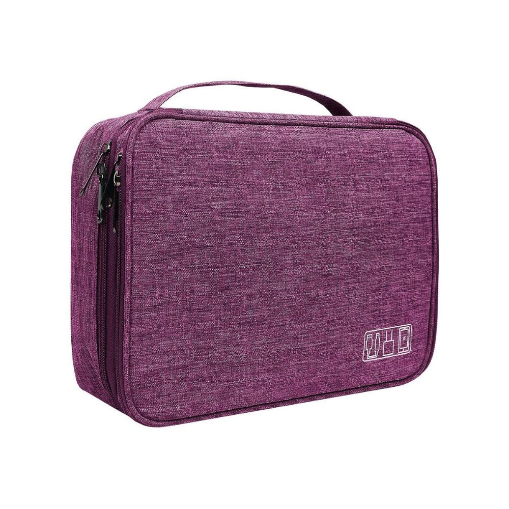 Aavjo Electronics Cosmetics Travel Organizer, Portable Bag(Double Layer - Purple)