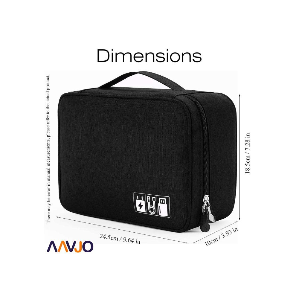 Aavjo Electronics Cosmetics Travel Organizer, Portable Bag (Black)