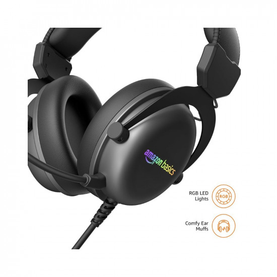 Amazon Basics Wired Over The Ear Gaming Headphones with Mic