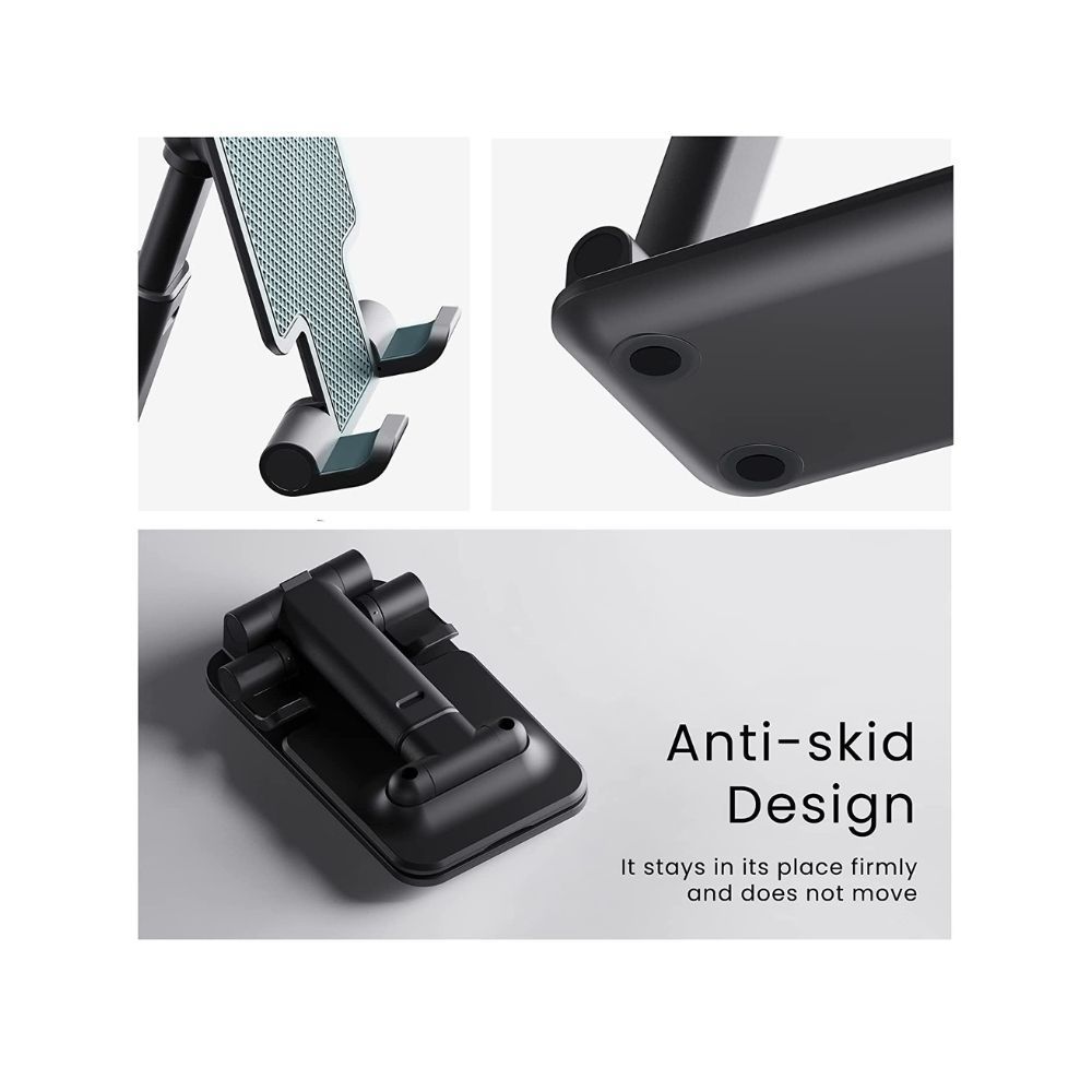 Ambrane Mobile Holding Stand, 180° Perfect View,Anti-Skid Design (Twistand, Black)