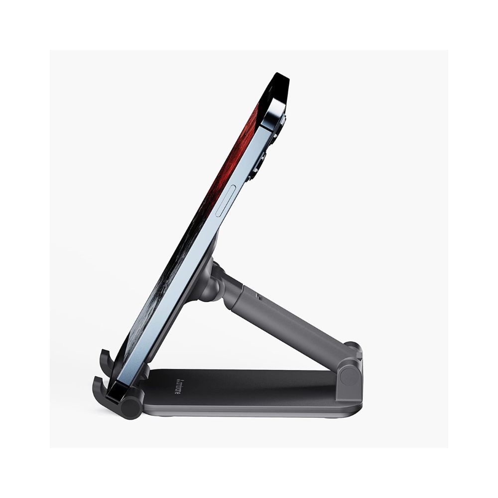 Ambrane Mobile Holding Stand, 180° Perfect View,Anti-Skid Design (Twistand, Black)