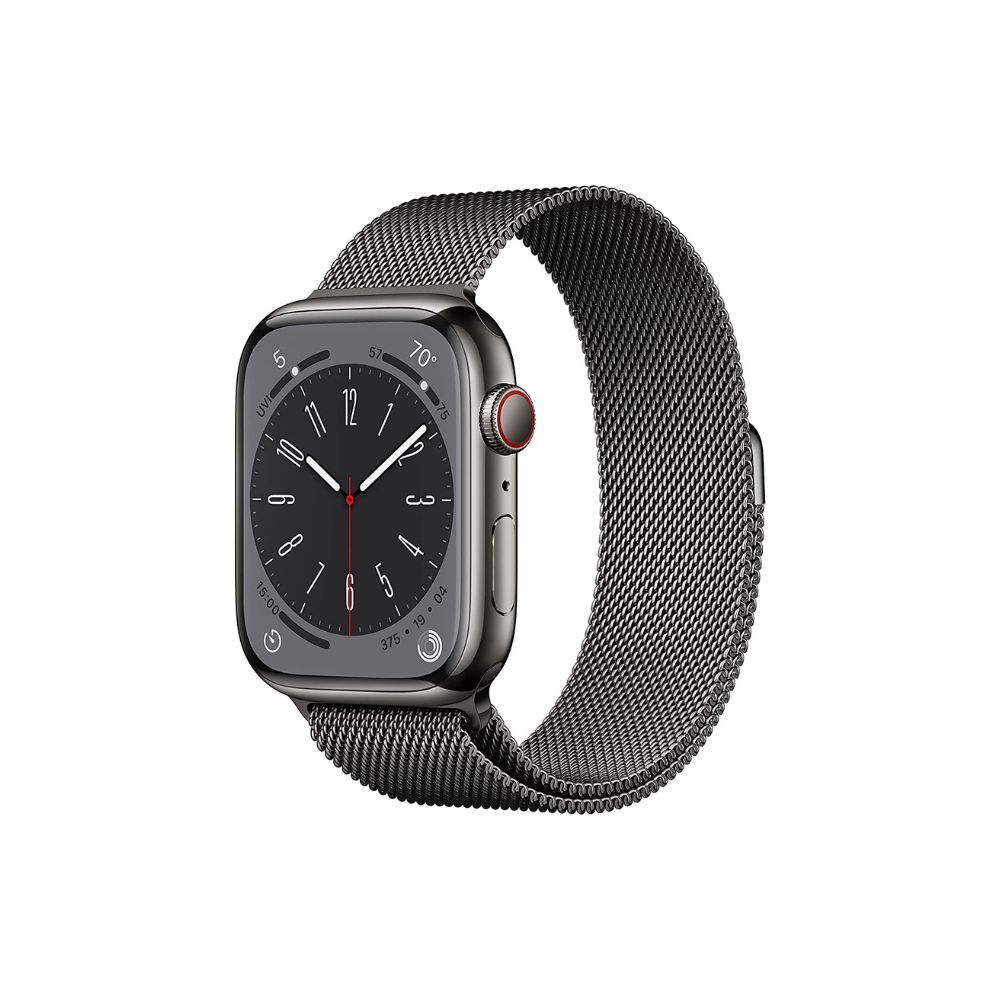 Apple Watch Series 8 [GPS + Cellular 45 mm] Smart Watch w/ Graphite Stainless Steel Case & Graphite Milanese Loop
