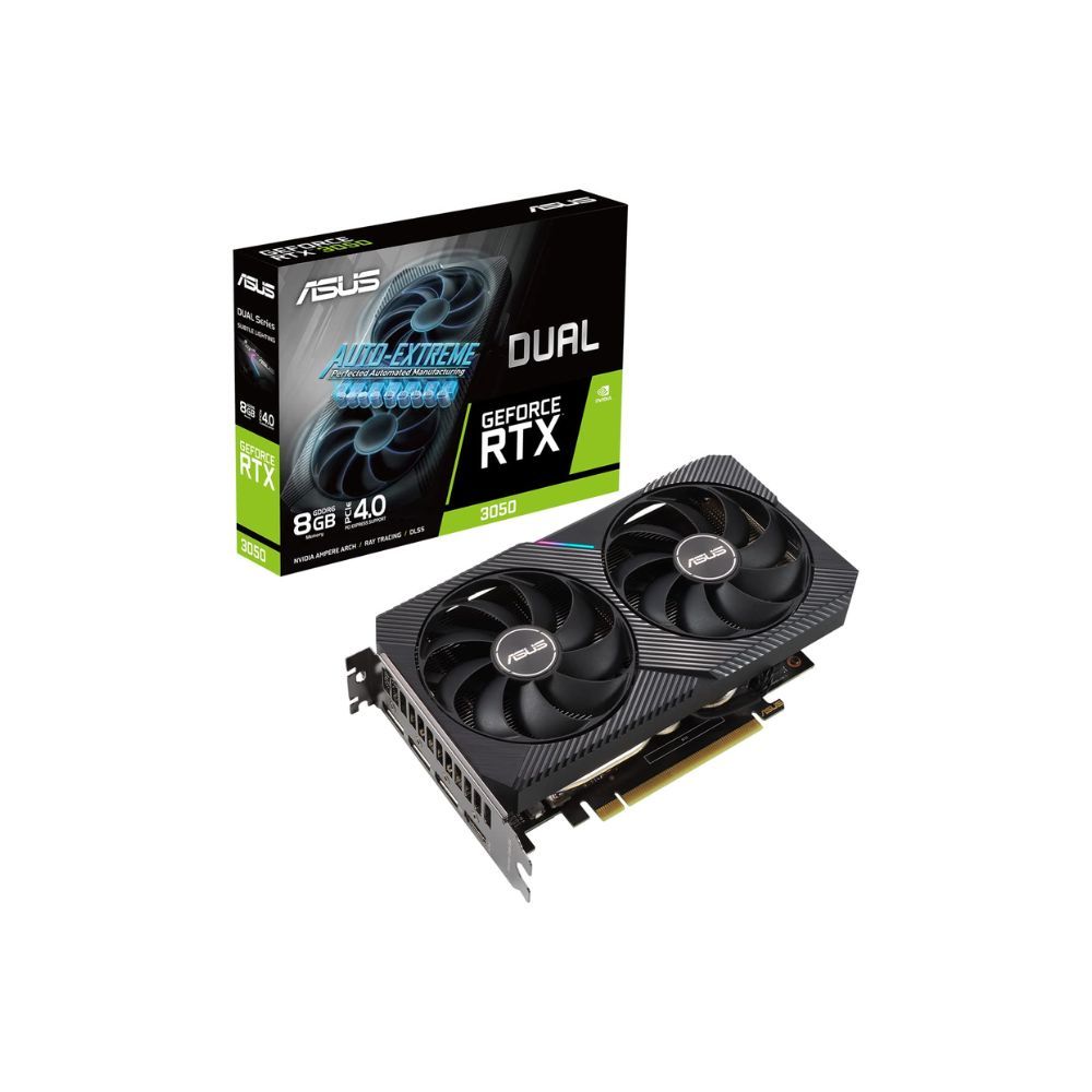 Asus Dual Geforce RTX 3050 8 GB GDDR6 128-Bit Graphics Card with Two Powerful Axial-tech Fans, pci_e_x4