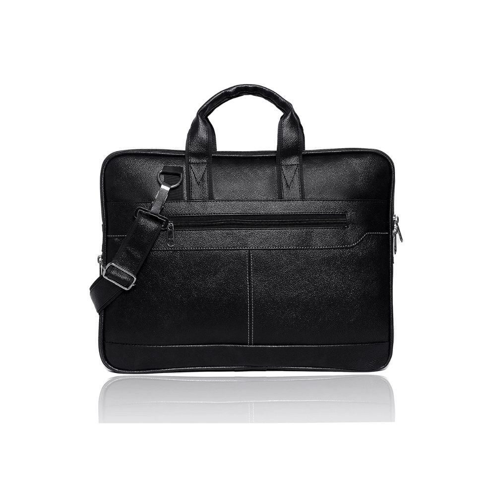 Bagneeds Men's Black Synthetic Leather Briefcase Best Laptop Messenger Bag Satchel for Men (Black)
