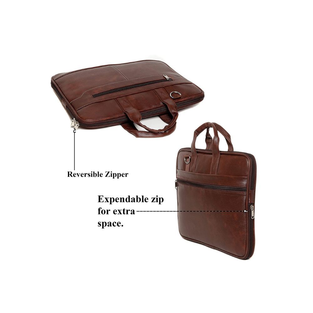 Bagneeds Men's Black Synthetic Leather Briefcase Best Laptop Messenger Bag Satchel for Men (Brown)