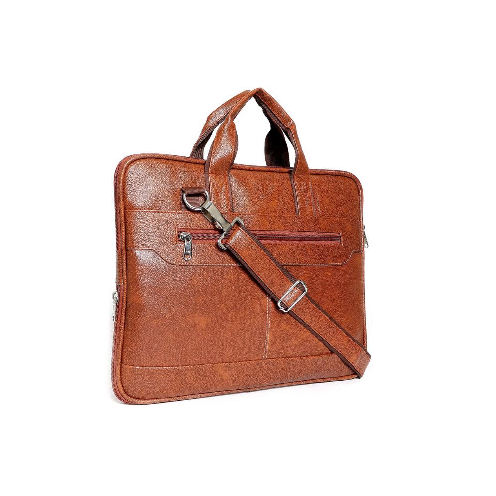 Bagneeds Men's Black Synthetic Leather Briefcase Best Laptop Messenger Bag Satchel for Men (Tan)