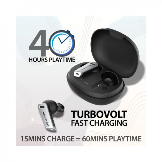 Blaupunkt Newly Launched BTW300 BASS Buds Truly Wireless Bluetooth in-Ear Earbuds I Bass Demon Tech I ENC CRISPR TECH I 40Hrs Playtime I TurboVolt Charging I BT Version 5.3 I 80ms Low Latency (Black)
