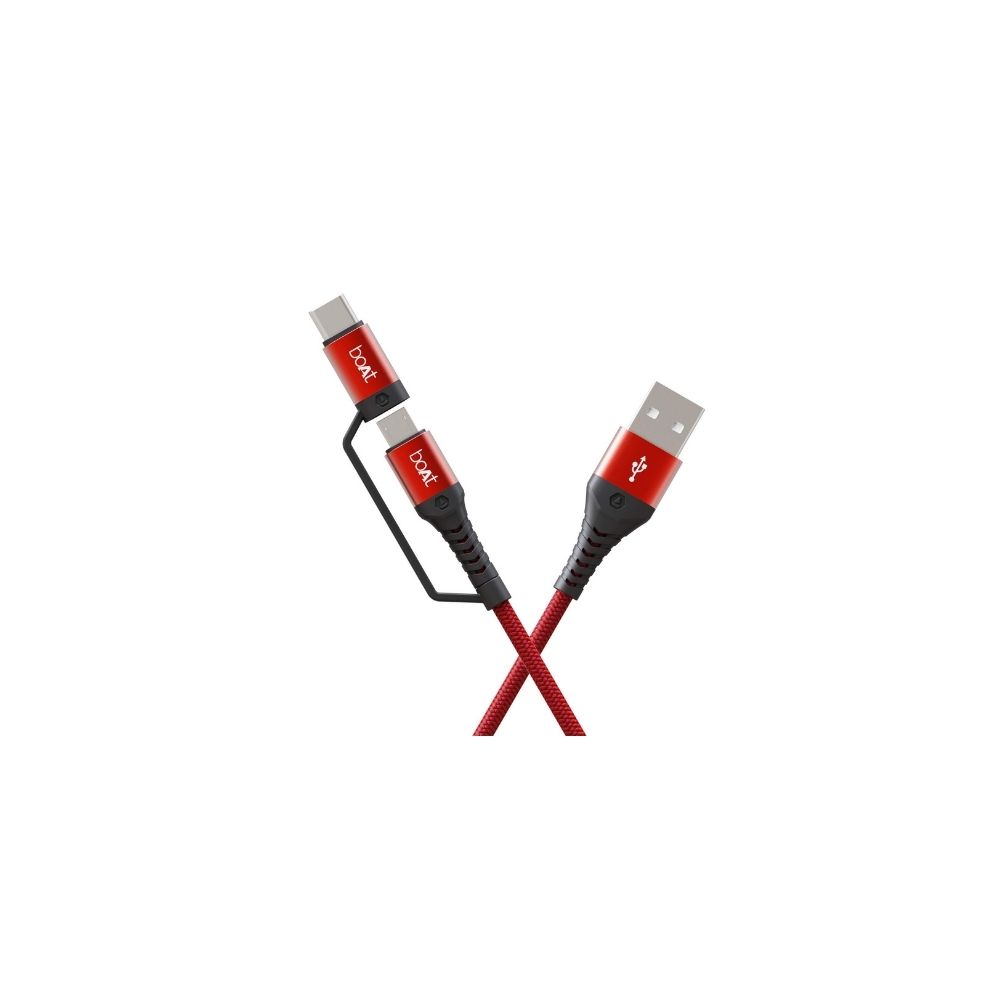 boAt Deuce USB 300 2 in 1 Type-C & Micro USB(Martian Red)