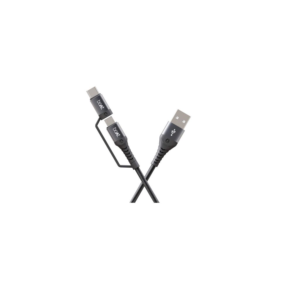 boAt Deuce USB 300 2 in 1 Type-C & Micro USB(Mercurial Black)