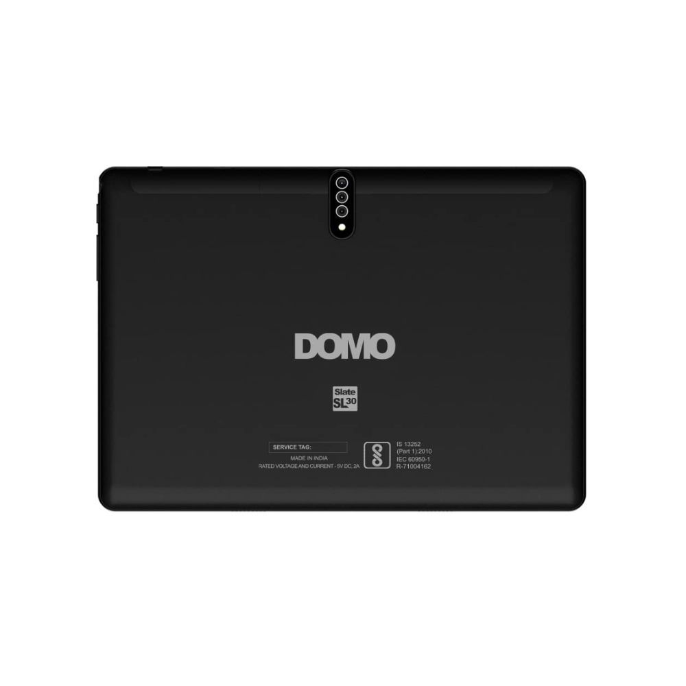 DOMO Slate SL30 OS6SE 10.1 Inch Tablet Pc, 16GB Storage, 512GB Expandable Storage, IPS Display, Calling, Dual SIM Slot, Dual Camera, Dual Box Speakers, Bluetooth, GPS, QuadCore, GPU Mali 400 (Black)