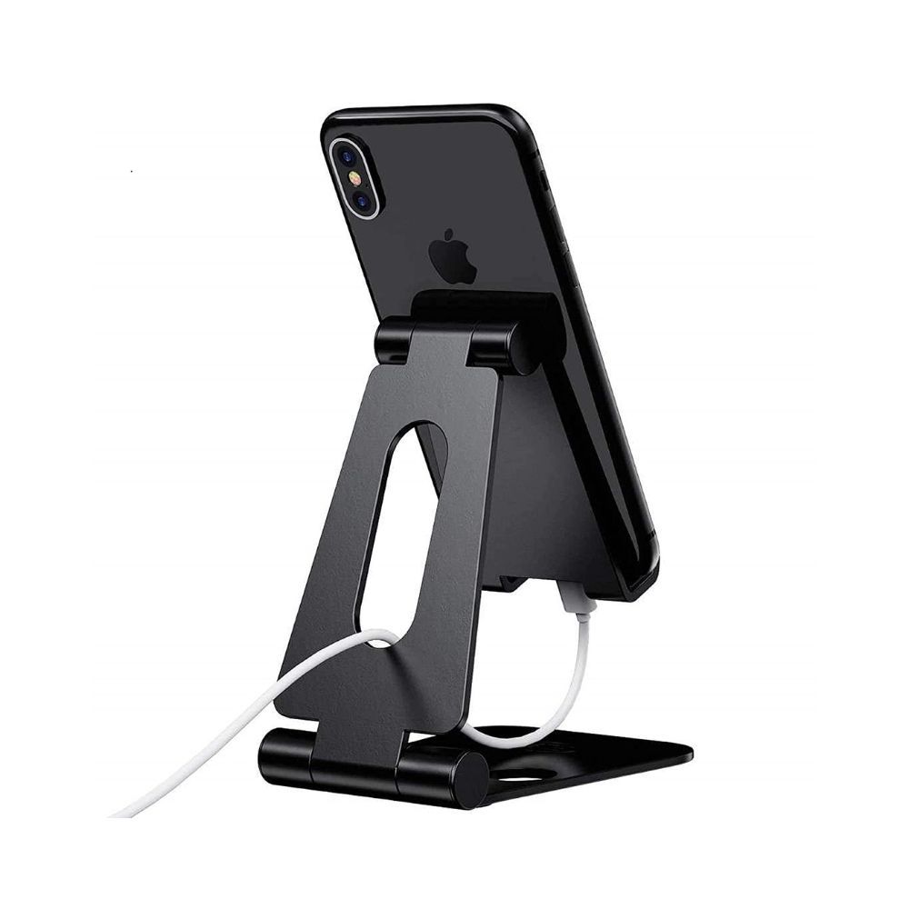 Elv Aluminum Adjustable Mobile Phone Foldable Holder (Black)