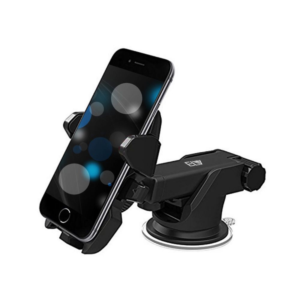 Elv Car Mount Adjustable Car Phone Holder Universal Long Arm, Windshield for Smartphones - Black