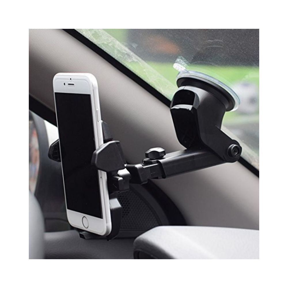 Elv Car Mount Adjustable Car Phone Holder Universal Long Arm, Windshield for Smartphones - Black