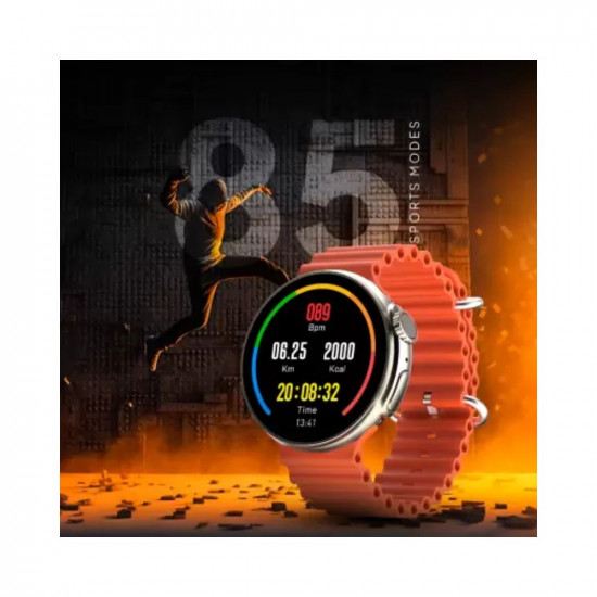 Fire-Boltt Cyclone 1.6'' Round Premium Display, Motion Sensor Gaming, APPEnabled GPS Sports Smartwatch (Orange Strap, Onesize)