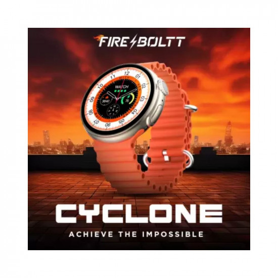Fire-Boltt Cyclone 1.6'' Round Premium Display, Motion Sensor Gaming, APPEnabled GPS Sports Smartwatch (Orange Strap, Onesize)