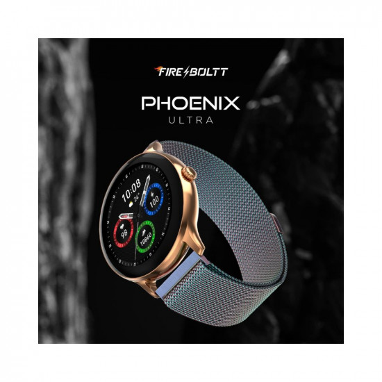Fire-Boltt Phoenix Ultra Luxury Stainless Steel, Bluetooth Calling Smartwatch, AI Voice Assistant, Metal Body with 120+ Sports Modes, SpO2, Heart Rate Monitoring (Multicolor)