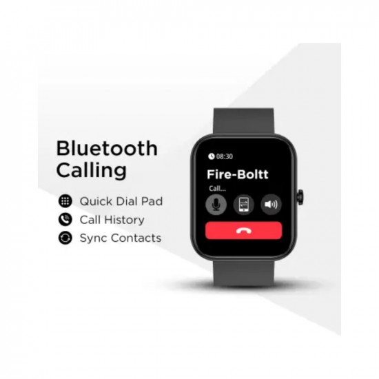Fire-Boltt Wonder 1.8 Bluetooth Calling Smart Watch with AI Voice Assistant Smartwatch (Black Strap, Free Size)