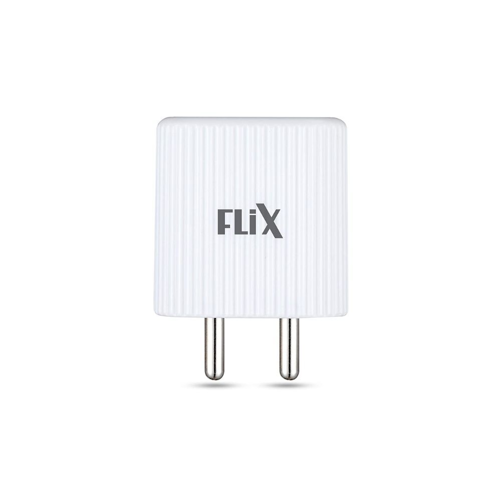 FLiX (Beetel) Rise 2.1 10W Dual USB Smart Charger Fast Charging Power Adaptor with Cable (White)