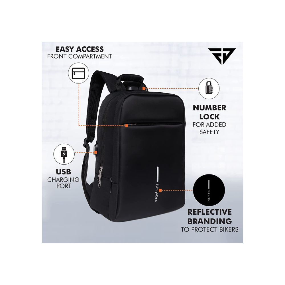 Fur Jaden backpacksmen  Buy FUR JADEN Black 20L Anti Theft Bag 156 Inch  Laptop Backpack with USB Charging Port Online  Nykaa Fashion