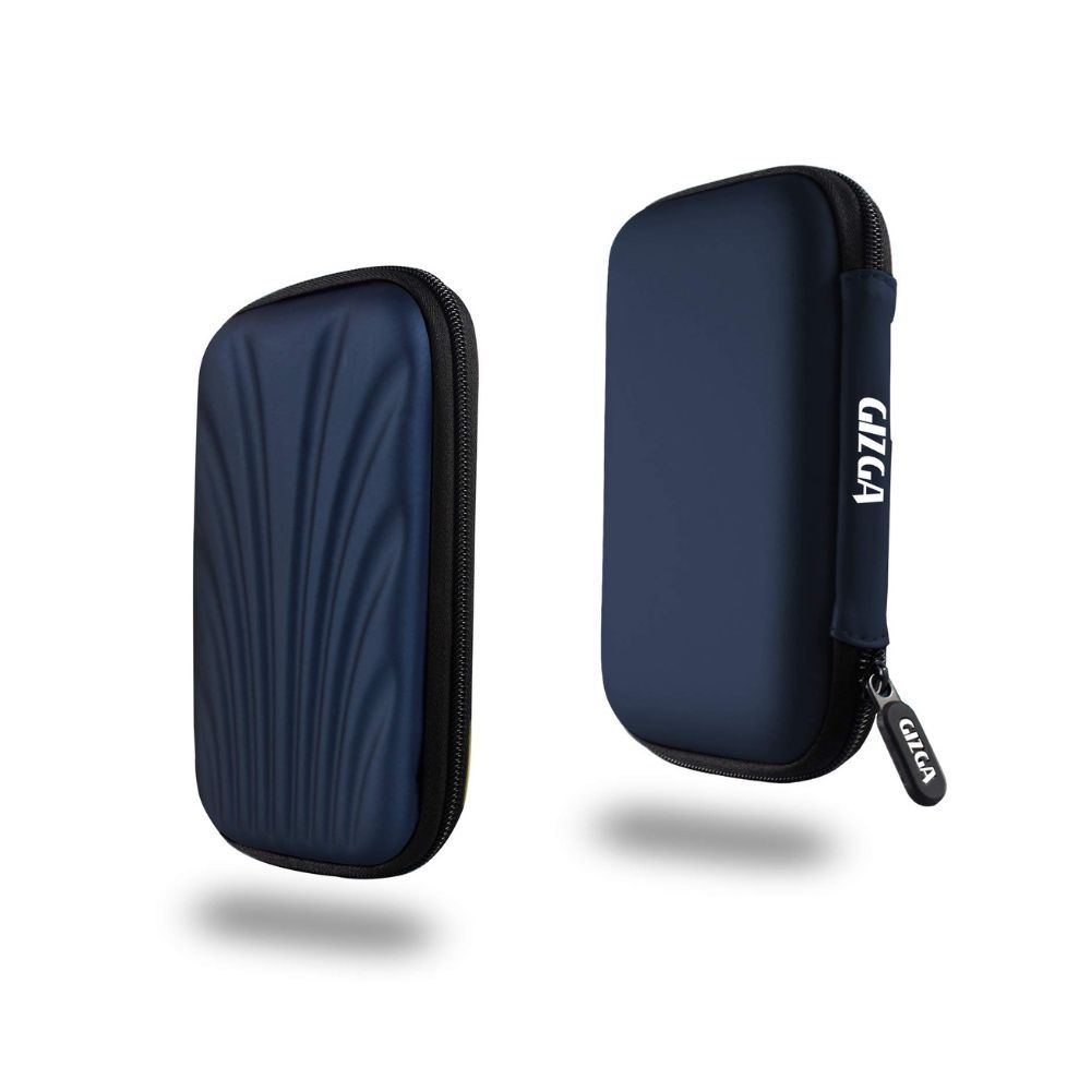 Gizga Essentials Hard Drive Case Shell, 2.5-inch, Portable Storage Organizer Bag (Navy Blue)