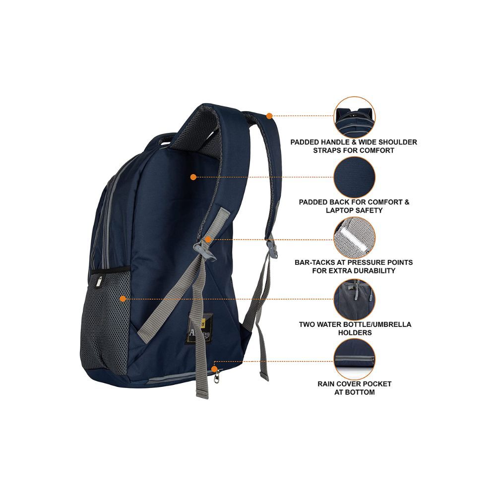 Half Moon 35 L Waterproof Laptop/college/school/office Bag Backpack for Men Women Boys Girls With Rain Cover (Navy)