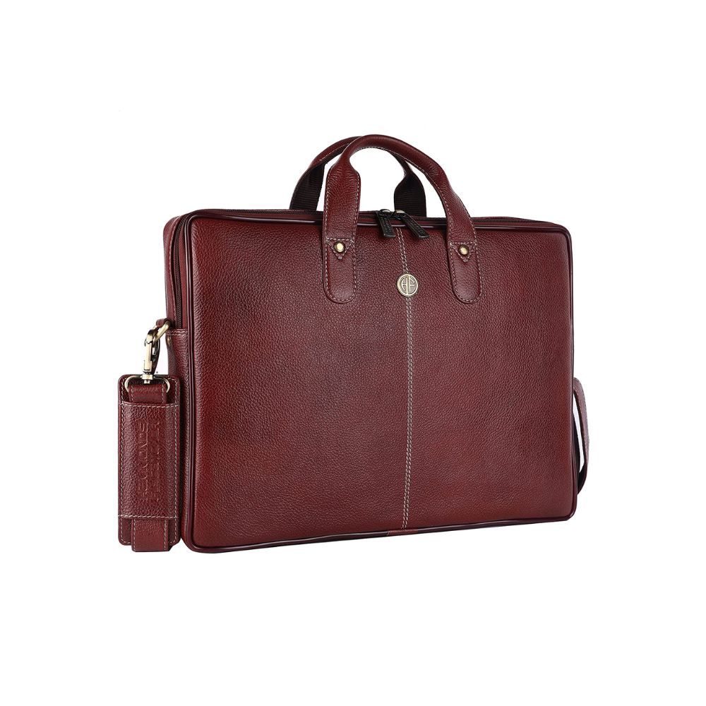 Hammonds Flycatcher Genuine Leather Executive Formal Upto 16 Inch Laptop Messenger Bag for Men LB106BR (Brown)