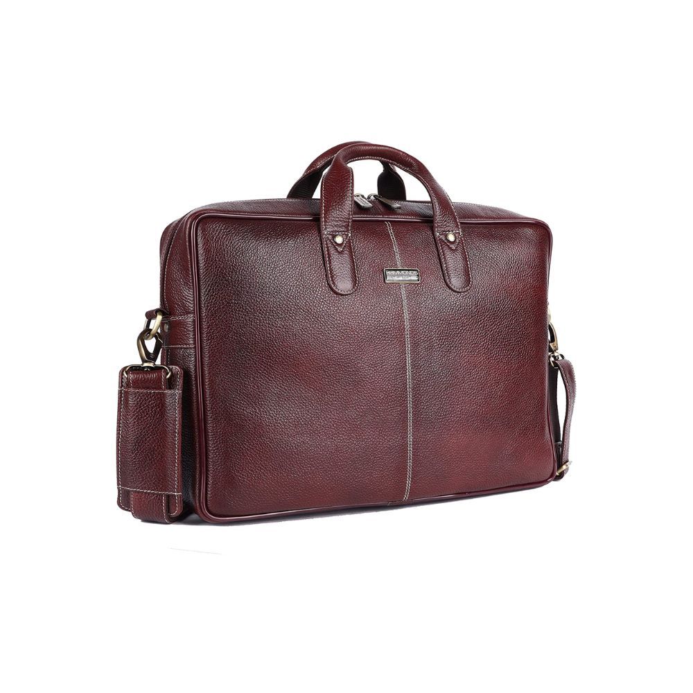 Hammonds Flycatcher Genuine Leather Executive Formal Upto 16 Inch Laptop Messenger Bag for Men LB106_BRN_EXP (Expandable Brown)