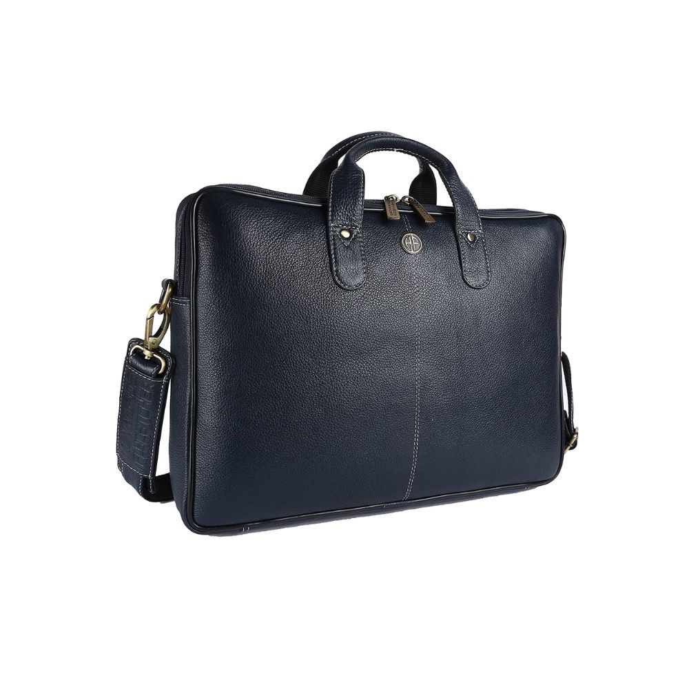 Hammonds Flycatcher Genuine Leather Executive Formal Upto 16 Inch Laptop Messenger Bag for Men LB106BU (Royal Blue)