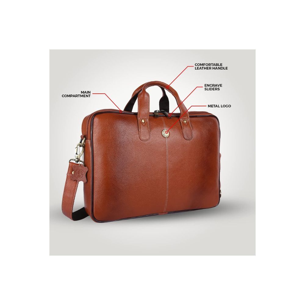 Buy ‎HAMMONDS FLYCATCHER Genuine Leather Office Bag for Men - Laptop Bag -  Fits Upto 16 Inch Laptop/MacBook - 1 Year Warranty @ ₹3,198.00