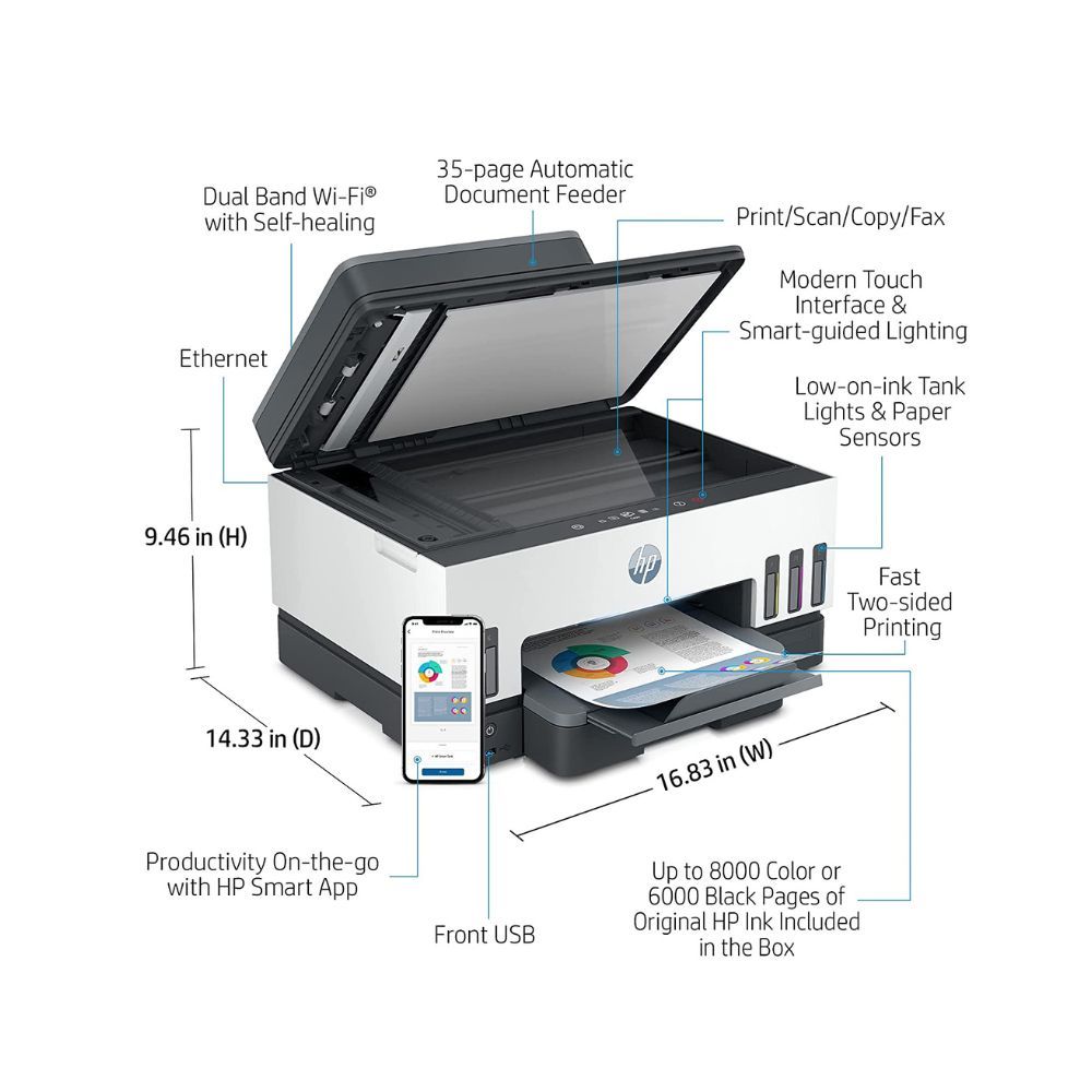 HP Smart Tank 790 WiFi Duplex Hi-Capacity Tank Printer with Magic Touch Panel