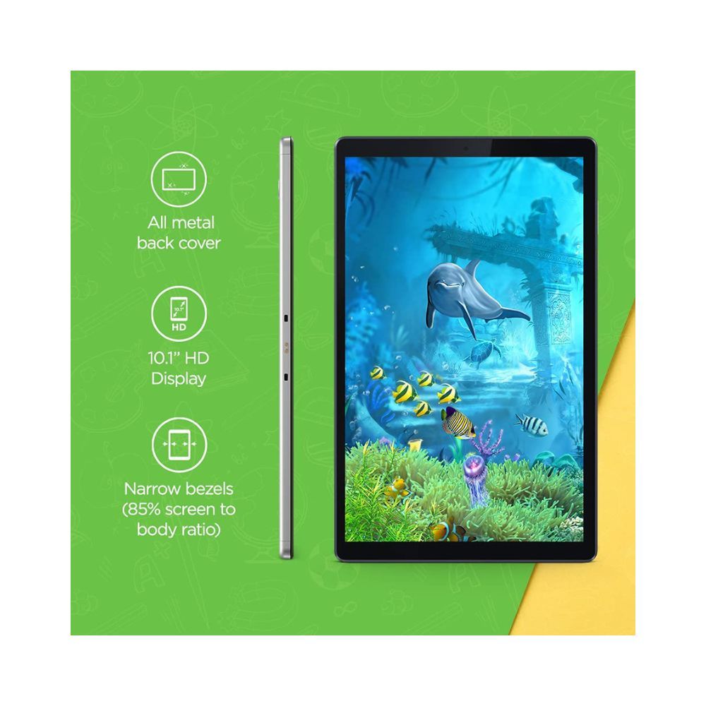 Lenovo Tab M10 HD 2nd Gen (10.1 inches/25.6 cm, 4 GB, 64 GB, Wi-Fi Only), Platinum Grey with Metallic Body and Octa core Processor