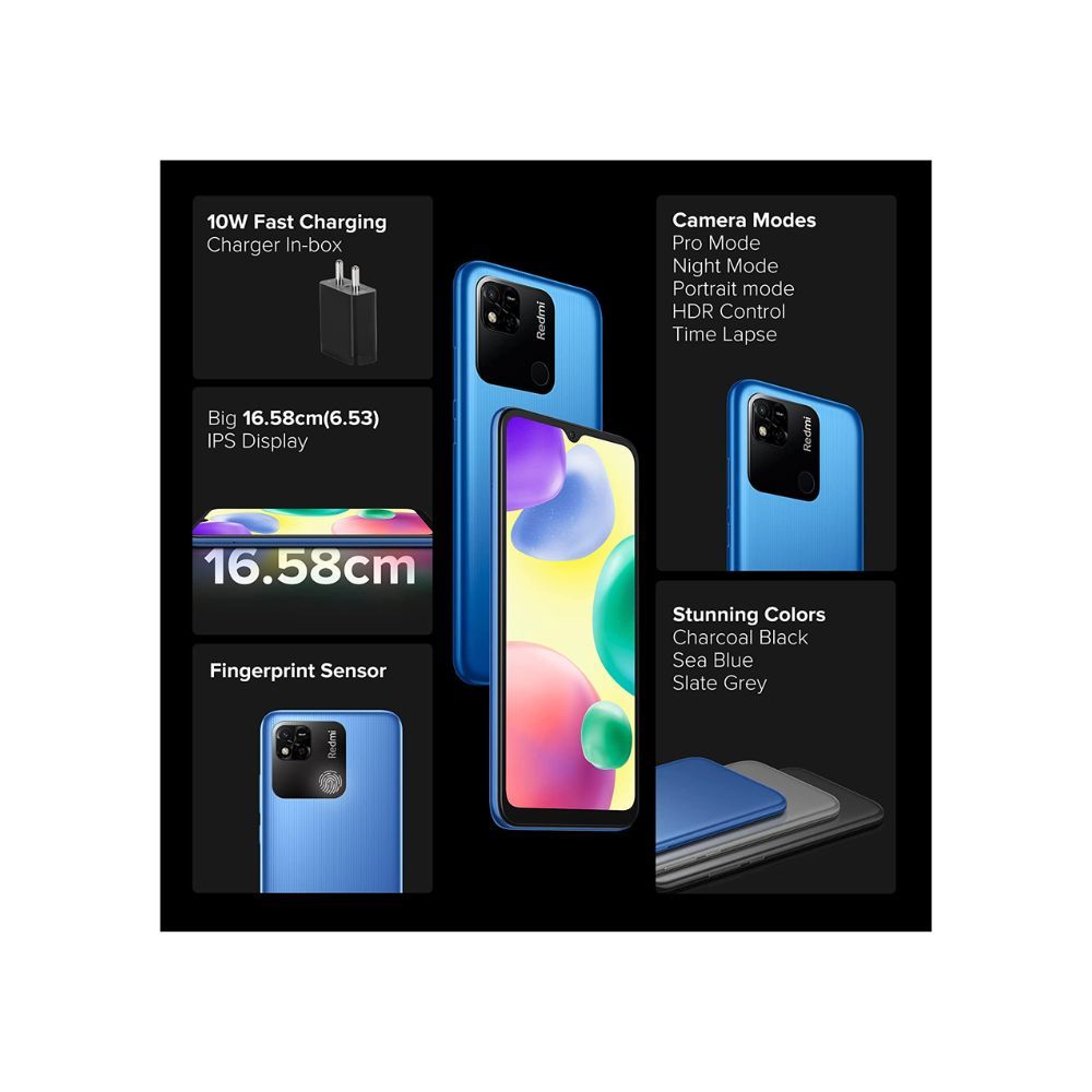 Redmi 10A (Sea Blue, 4GB RAM, 64GB Storage)