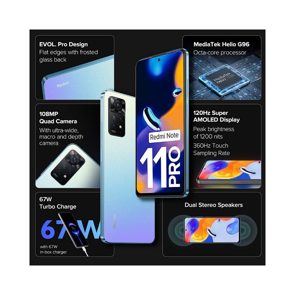 Redmi Note 11 Pro (Star Blue, 6GB RAM, 128GB Storage)