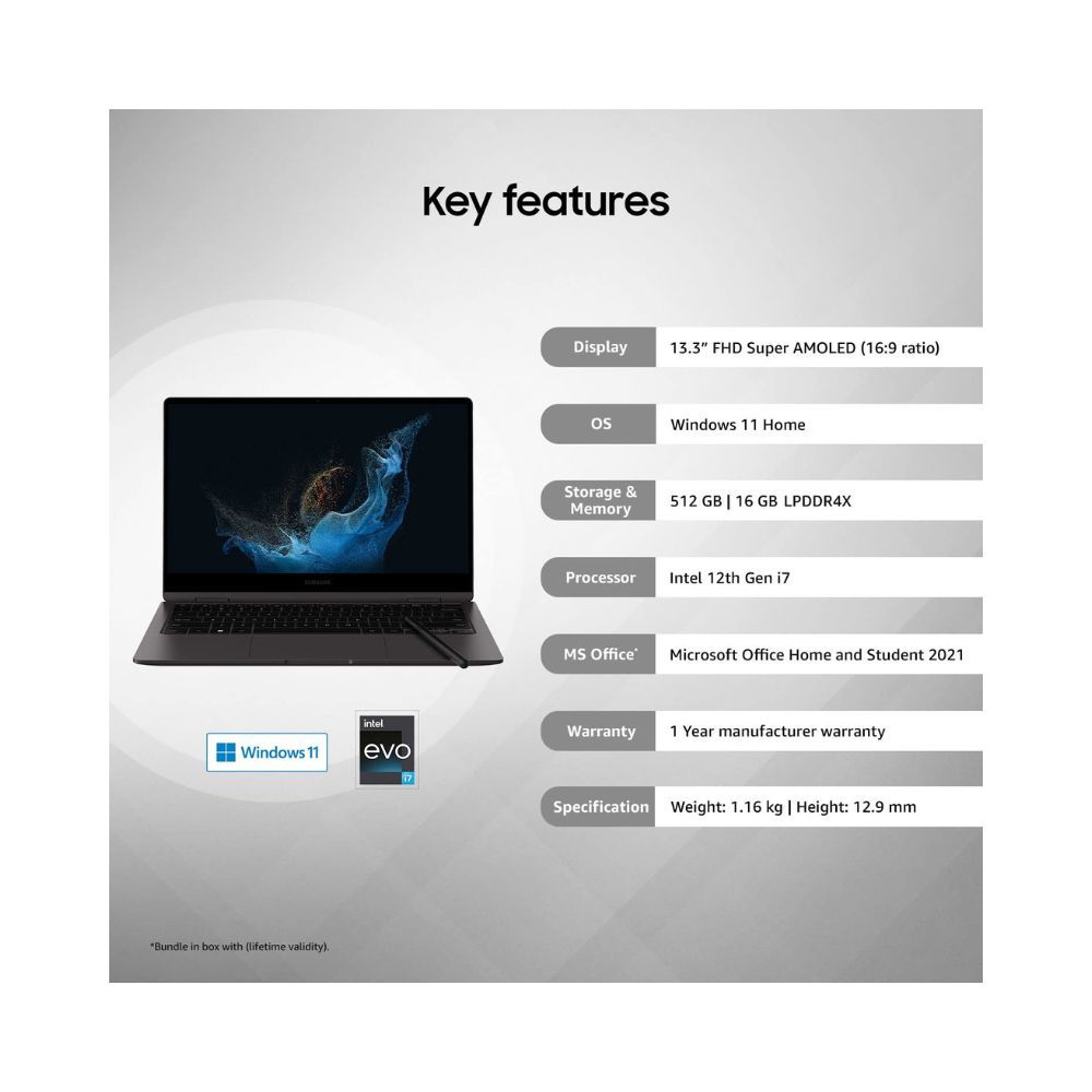 Samsung Galaxy Book2 360 Intel 12th Gen i7 EvoTM 33.78cm (13.3