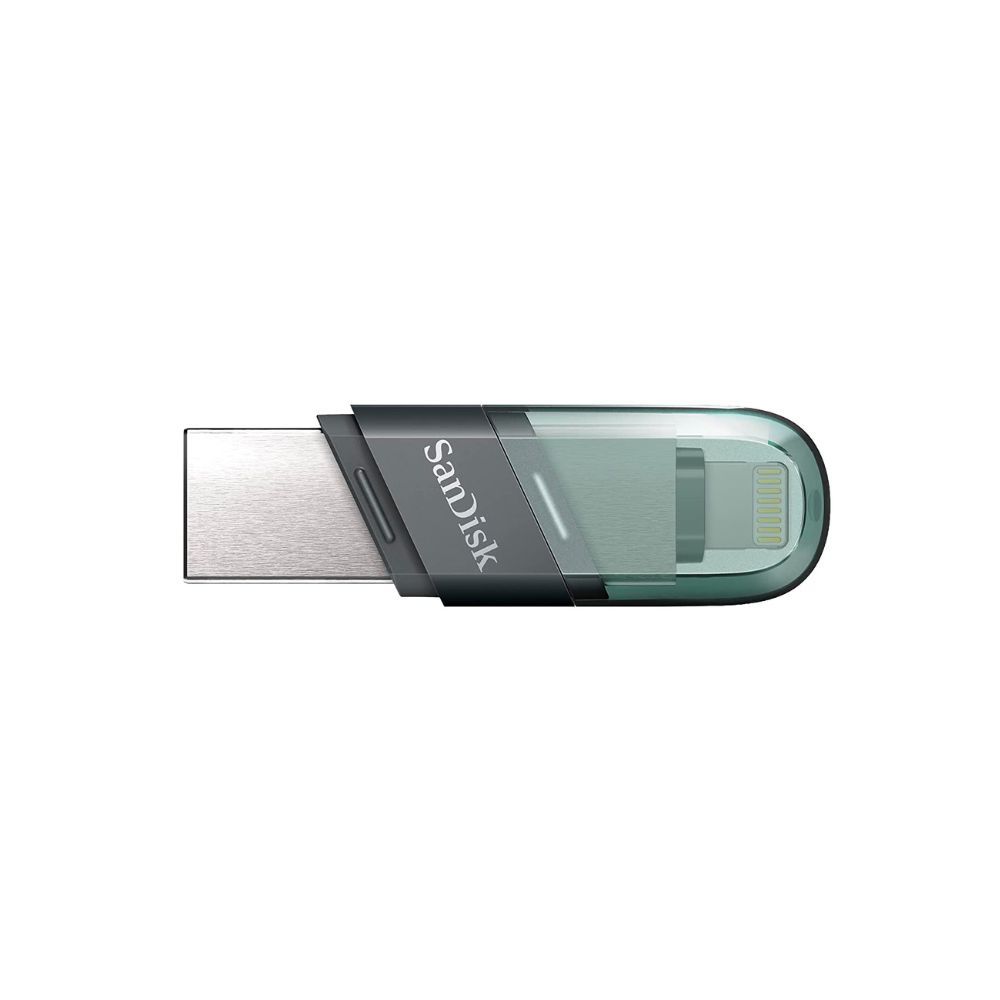 Sandisk iXpand USB 3.0 Flash Drive Flip 128GB for iOS and Windows, Metalic