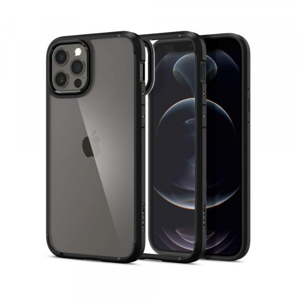 Spigen Ultra Hybrid Back Cover Case for iPhone 12 and iPhone 12 Pro (TPU + Poly Carbonate | Matte Black)