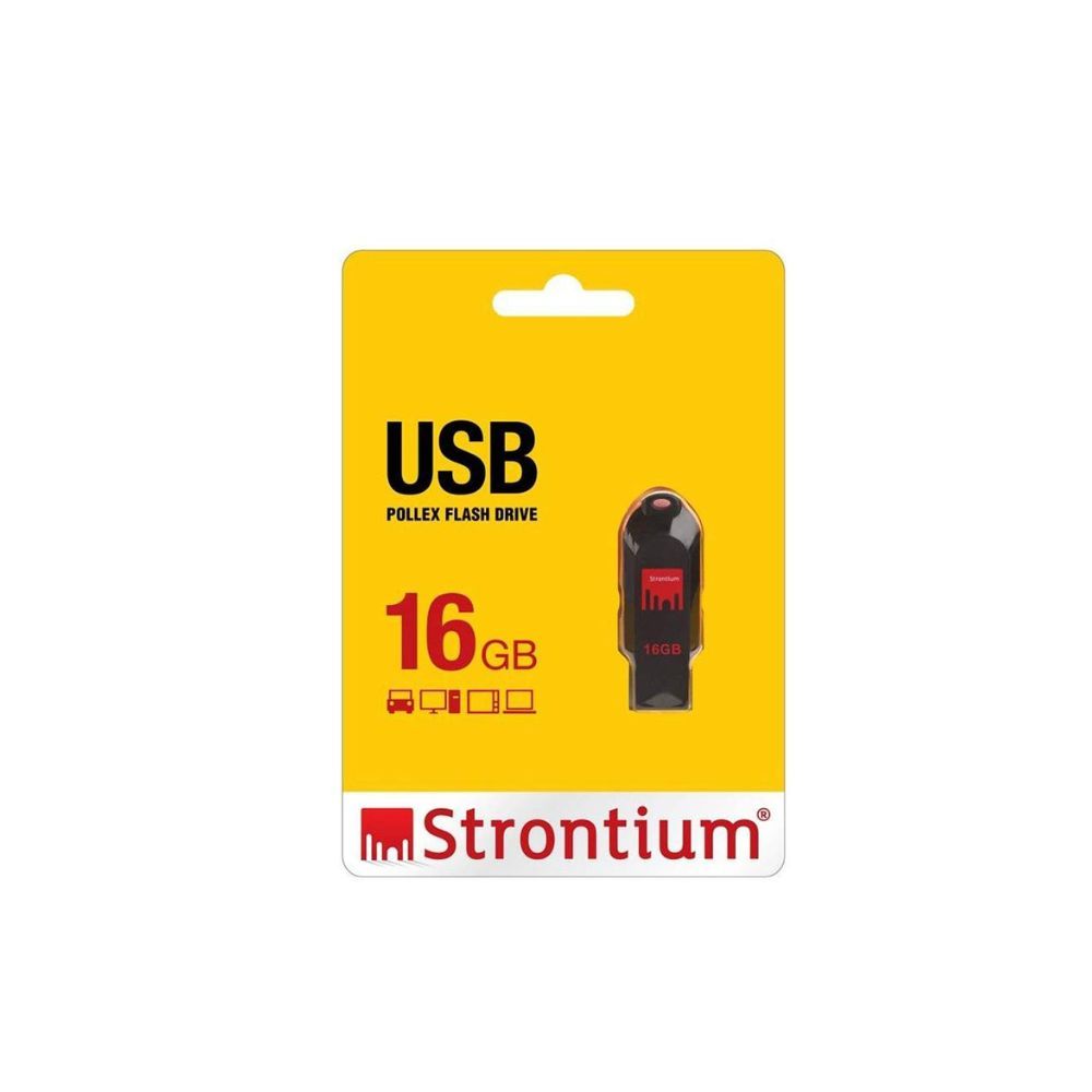 Strontium Pollex 16GB USB Pen Drive (Black/Red)