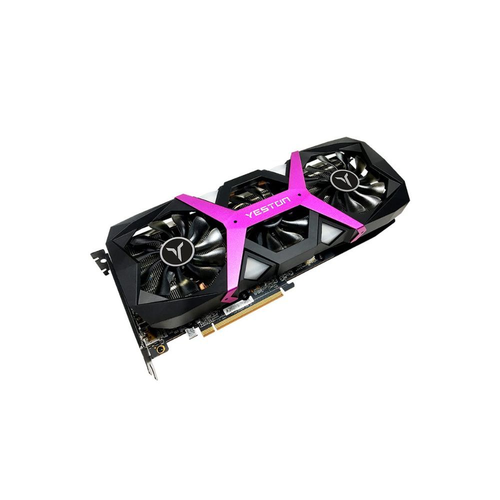 Tniu RX6650XT-8G D6 PA Gaming Graphics Card with 8G/128bit/GDDR6 Memory 3 Large Size Fans Breathing Light Metal Backplate