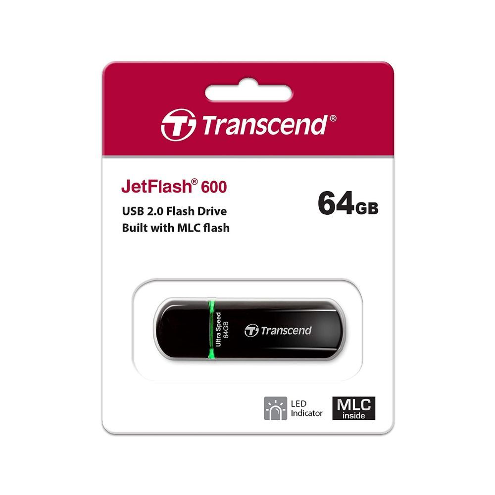 Transcend JetFlash 600 16GB USB 2.0 Pen Drive (up to 32MB/s)