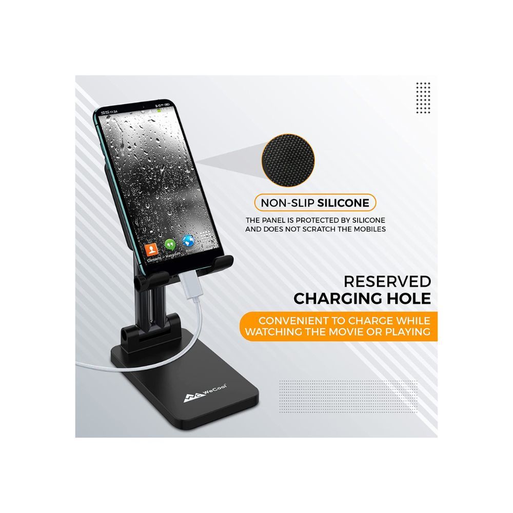 WeCool Adjustable Mobile Phone Foldable Holder Stand  Black