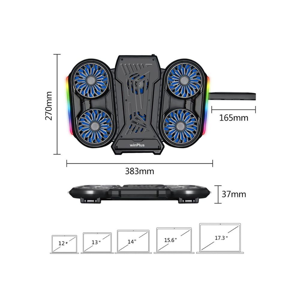 Winplus Adjustable Laptop Cooling Pad with 6 Fans