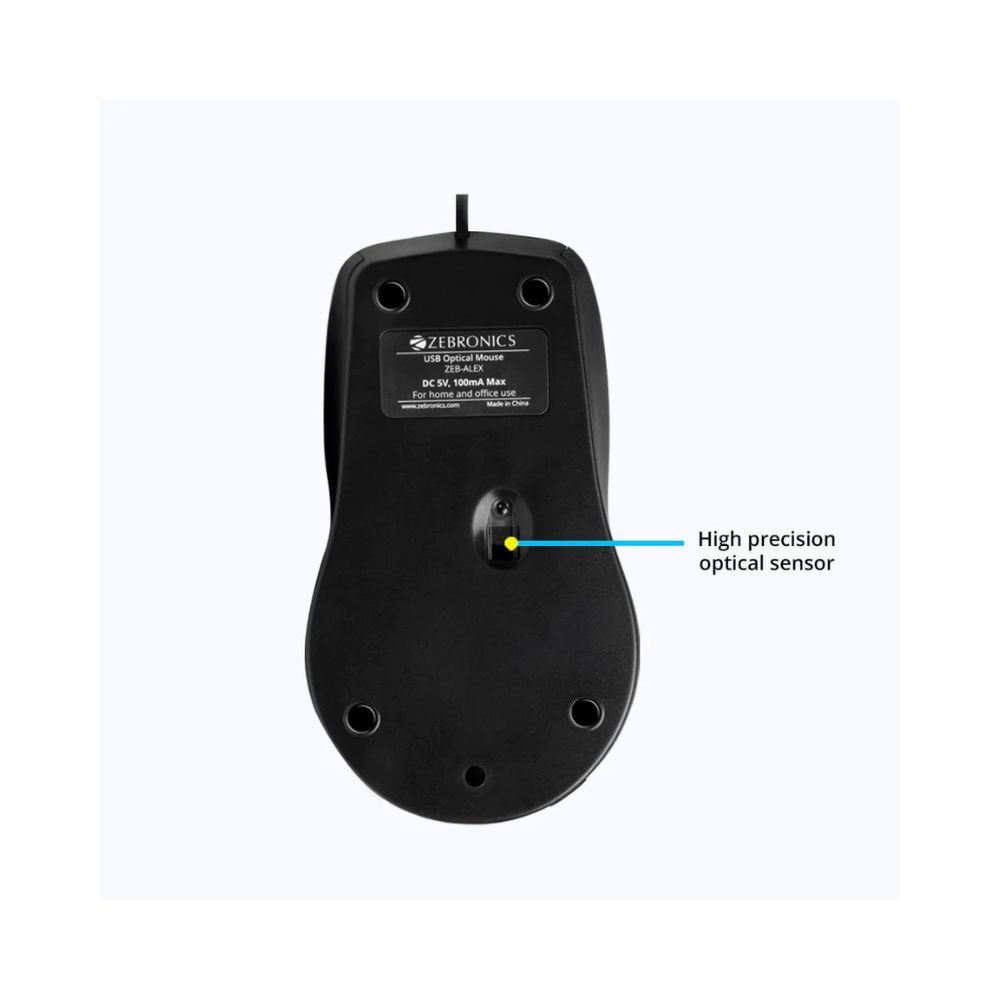 Zebronics Zeb-Alex Wired USB Optical Mouse with 3 Buttons