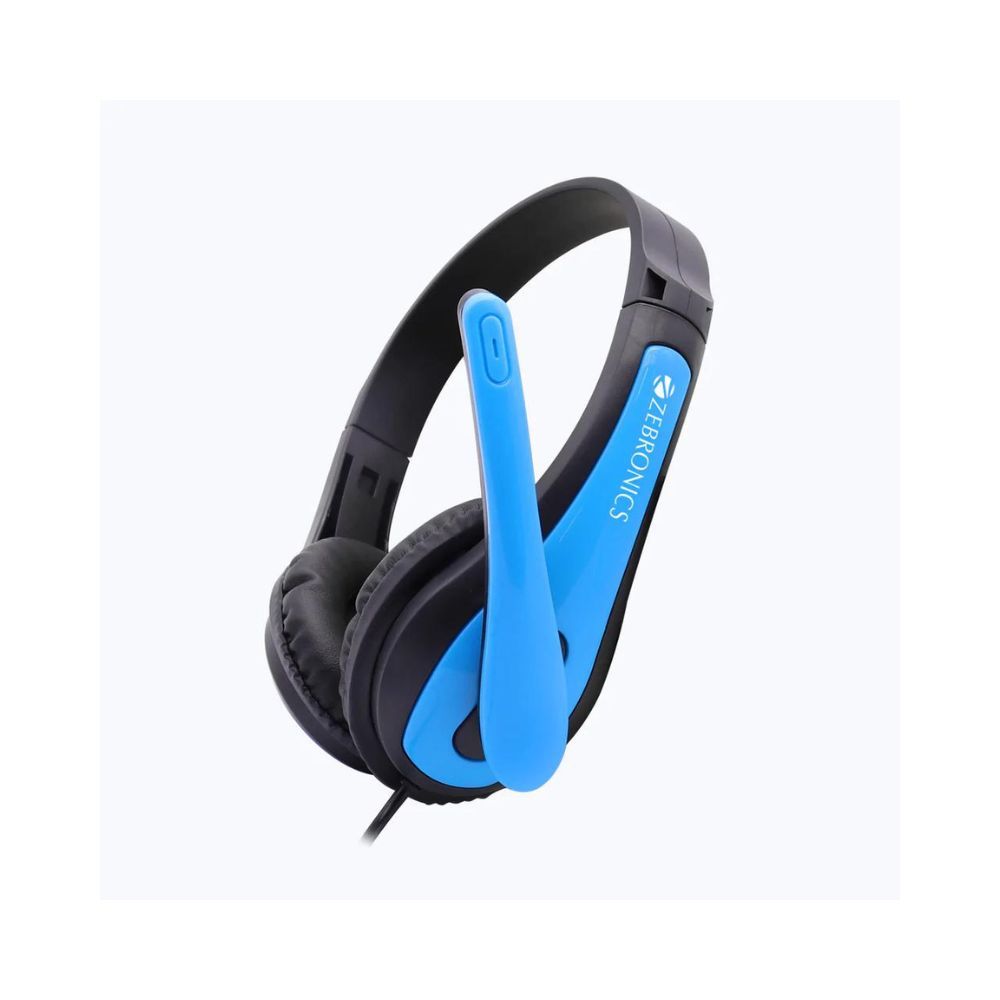ZEBRONICS ZEB-COLT Wired Headset (Blue, On the Ear)